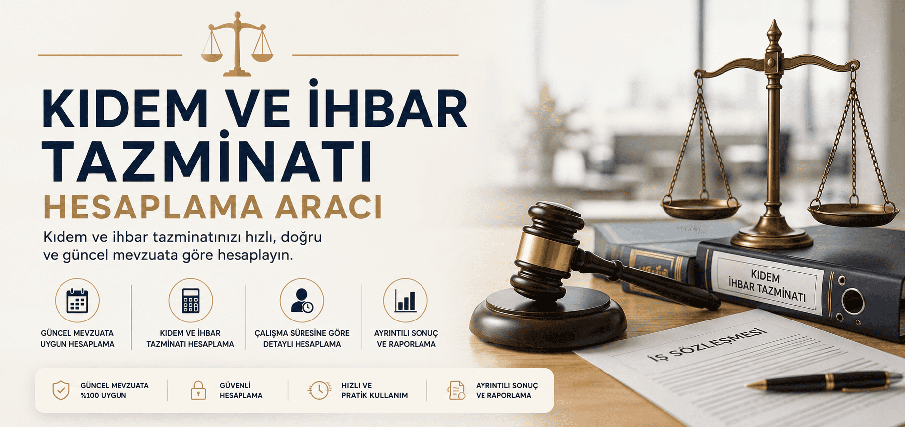 Kıdem ve ihbar tazminatı hesaplama aracı ile 4857 sayılı İş Kanunu'na göre tazminatınızı ücretsiz hesaplayın